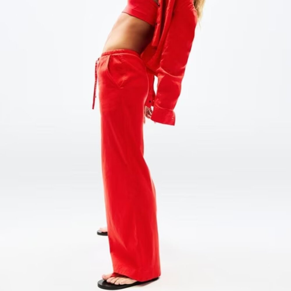 Athleta Paradise Mid Rise Wide Leg Pant, sz Large